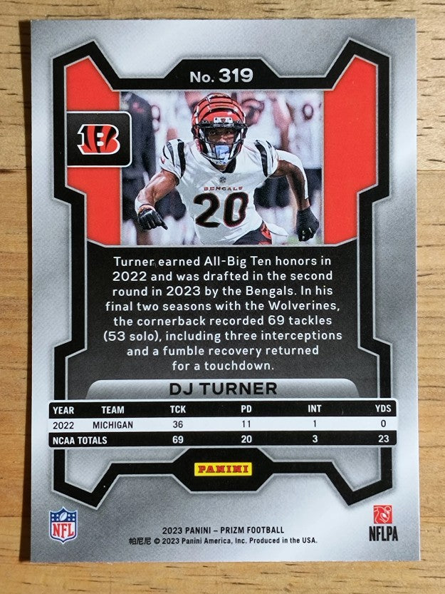 2023 Panini Prizm #319 DJ Turner RC