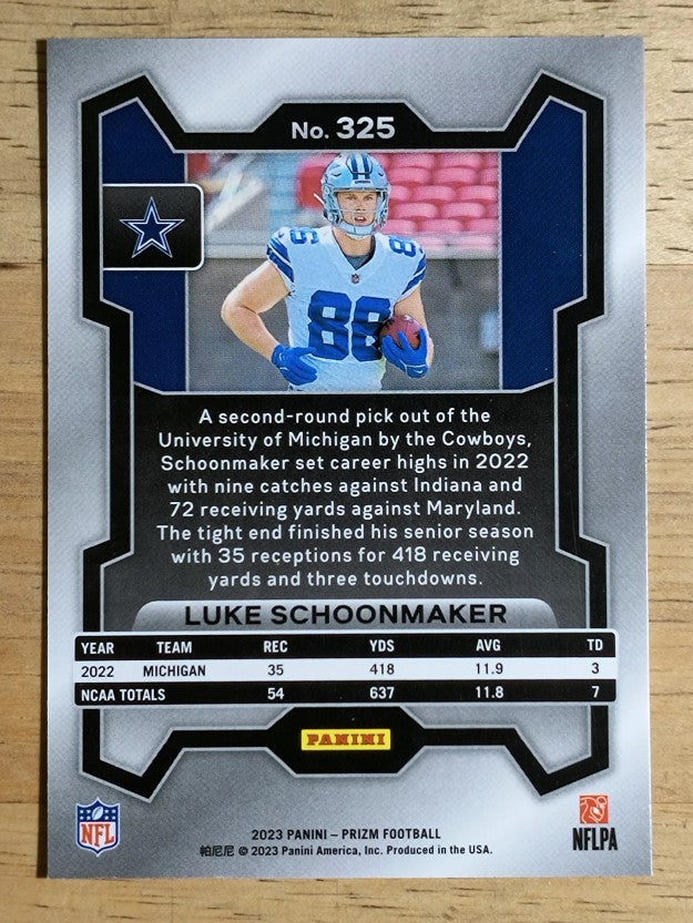 2023 Panini Prizm #325 Luke Schoonmaker RC