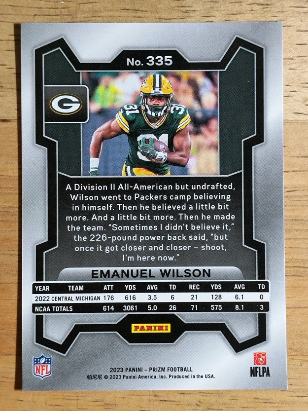 2023 Panini Prizm #335 Emanuel Wilson RC