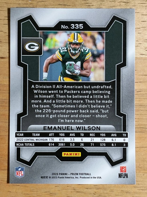 2023 Panini Prizm #335 Emanuel Wilson RC