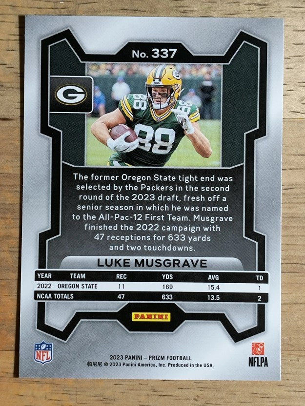 2023 Panini Prizm #337 Luke Musgrave RC