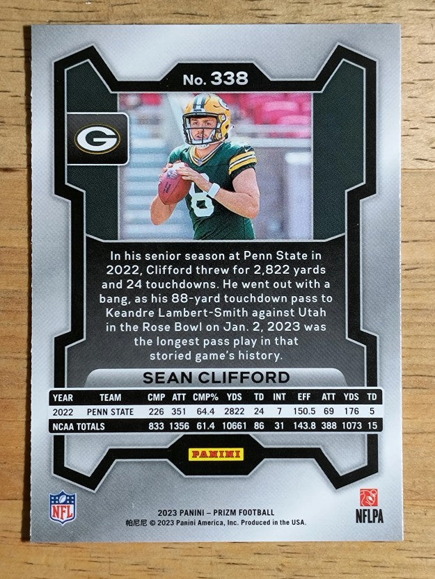 2023 Panini Prizm #338 Sean Clifford RC