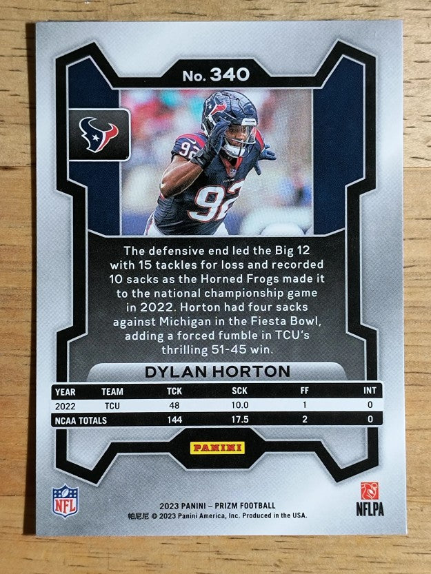 2023 Panini Prizm #340 Dylan Horton RC