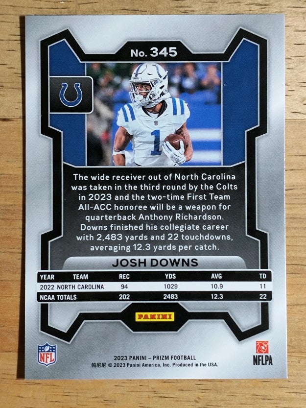 2023 Panini Prizm #345 Josh Downs RC