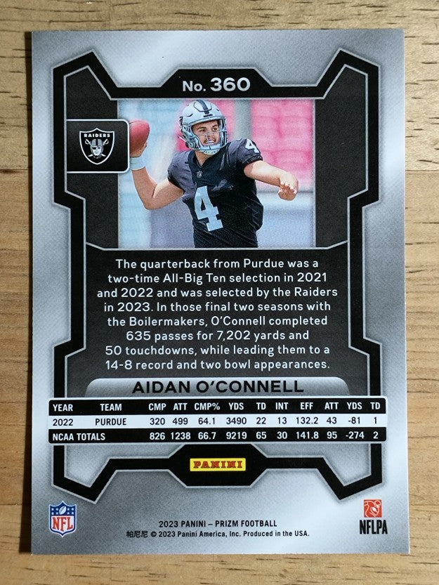 2023 Panini Prizm #360 Aidan O'Connell RC
