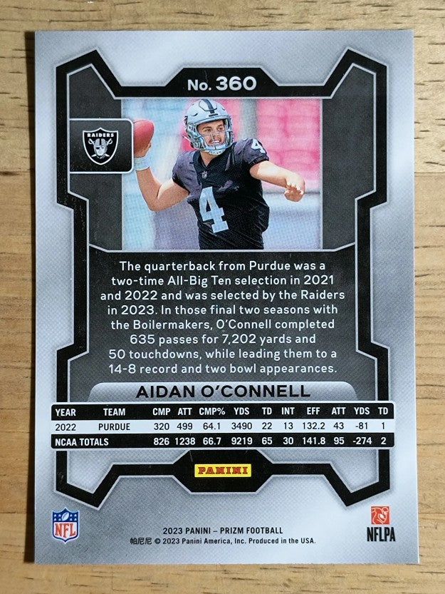 2023 Panini Prizm #360 Aidan O'Connell RC