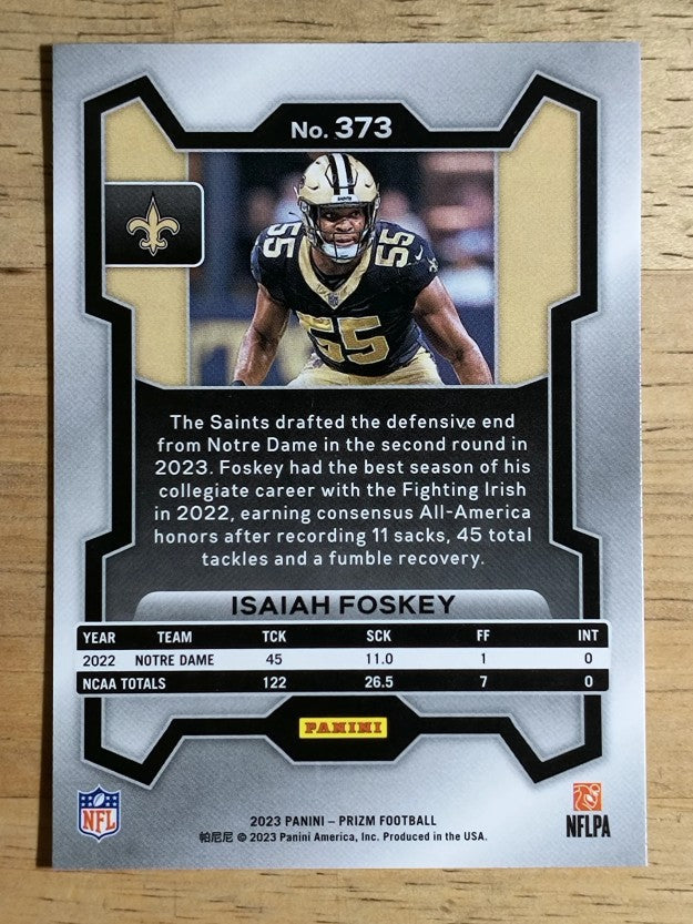 2023 Panini Prizm #373 Isaiah Foskey RC