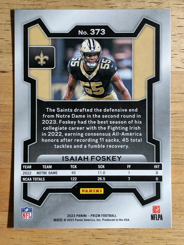 2023 Panini Prizm #373 Isaiah Foskey RC