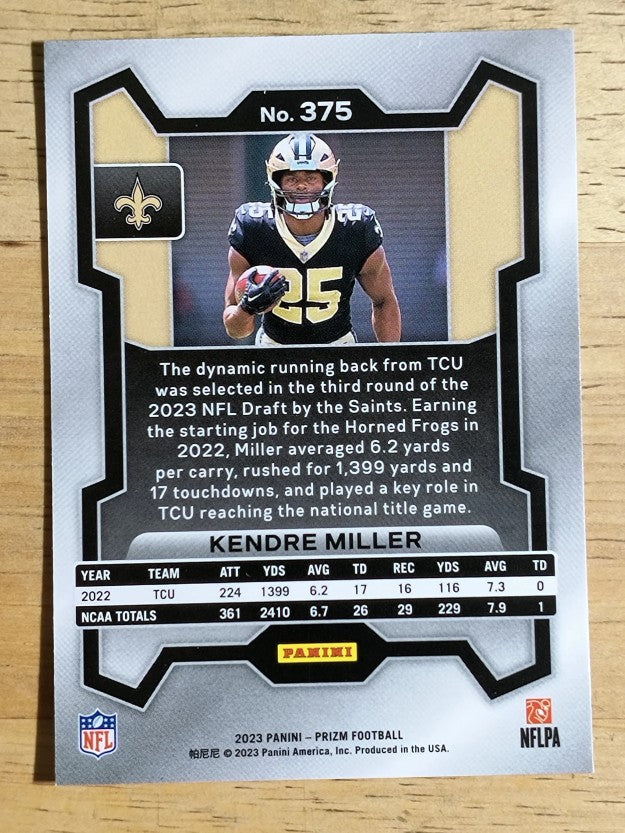 2023 Panini Prizm #375 Kendre Miller RC