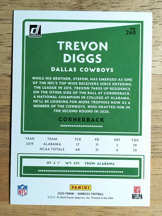 2020 Donruss #260 Trevon Diggs RC