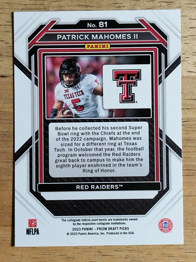 2023 Panini Prizm Draft Picks #81 Patrick Mahomes II
