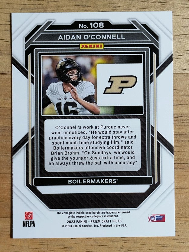 2023 Panini Prizm Draft Picks #108 Aidan O'Connell