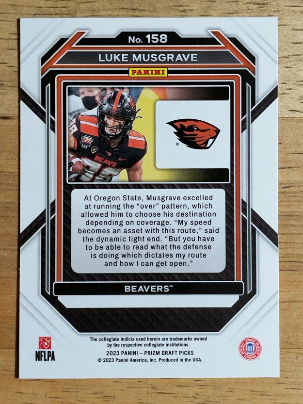 2023 Panini Prizm Draft Picks #158 Luke Musgrave