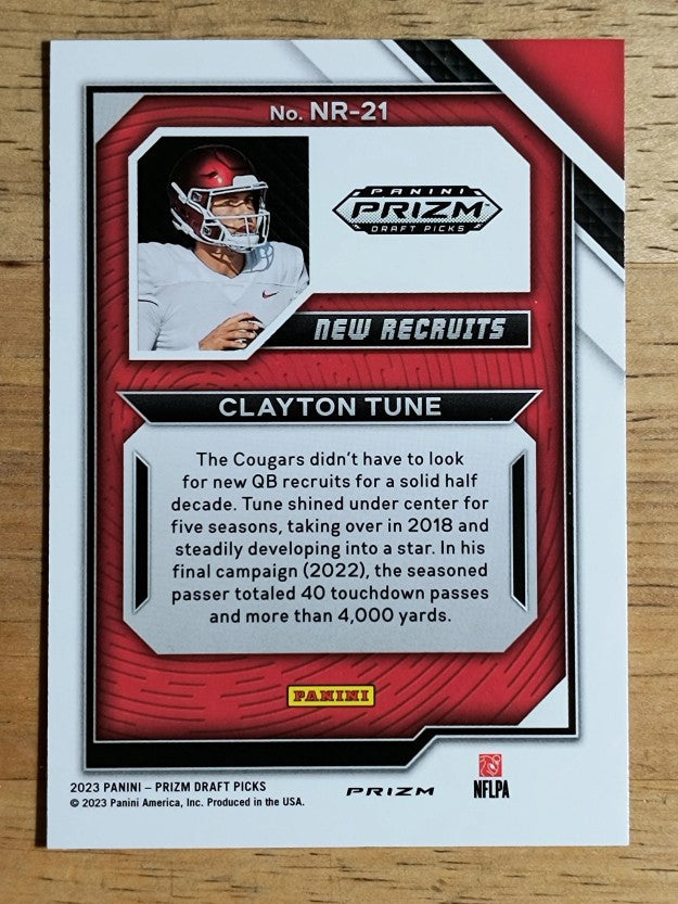 2023 Panini Prizm Draft Picks New Recruits Red Ice #21 Clayton Tune