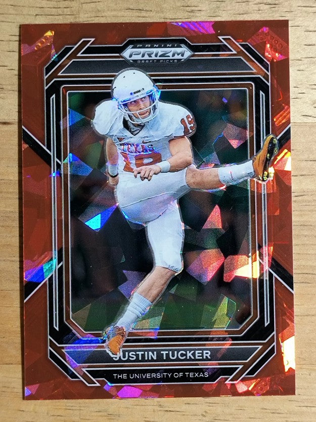 2023 Panini Prizm Draft Picks Prizms Red Ice #62 Justin Tucker