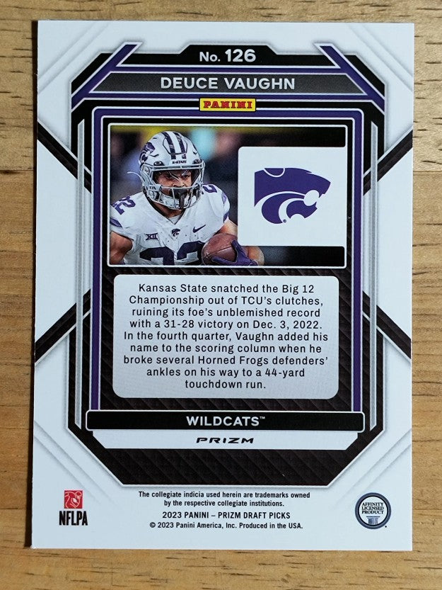 2023 Panini Prizm Draft Picks Prizms Red Ice #126 Deuce Vaughn