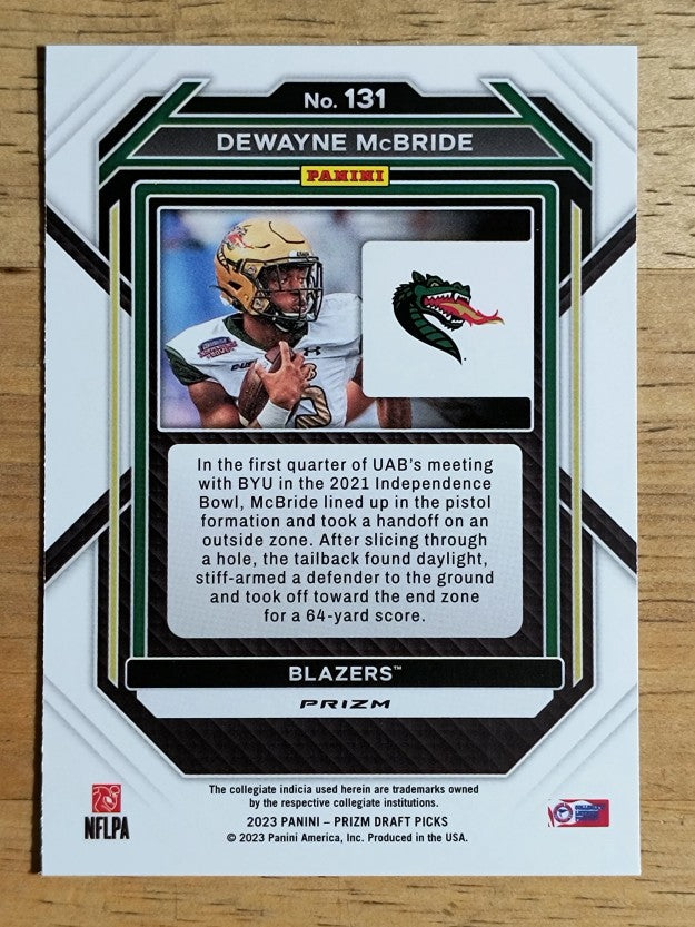 2023 Panini Prizm Draft Picks Prizms Red Ice #131 DeWayne McBride