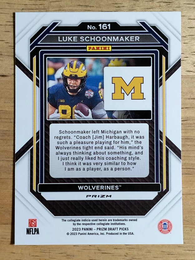 2023 Panini Prizm Draft Picks Prizms Red Ice #161 Luke Schoonmaker