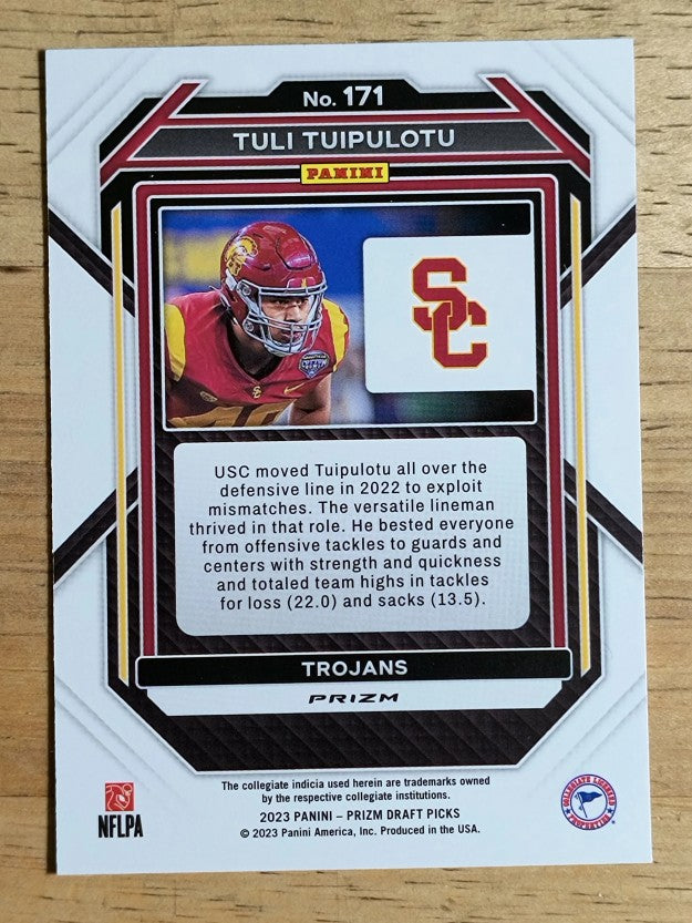 2023 Panini Prizm Draft Picks Prizms Red Ice #171 Tuli Tuipulotu
