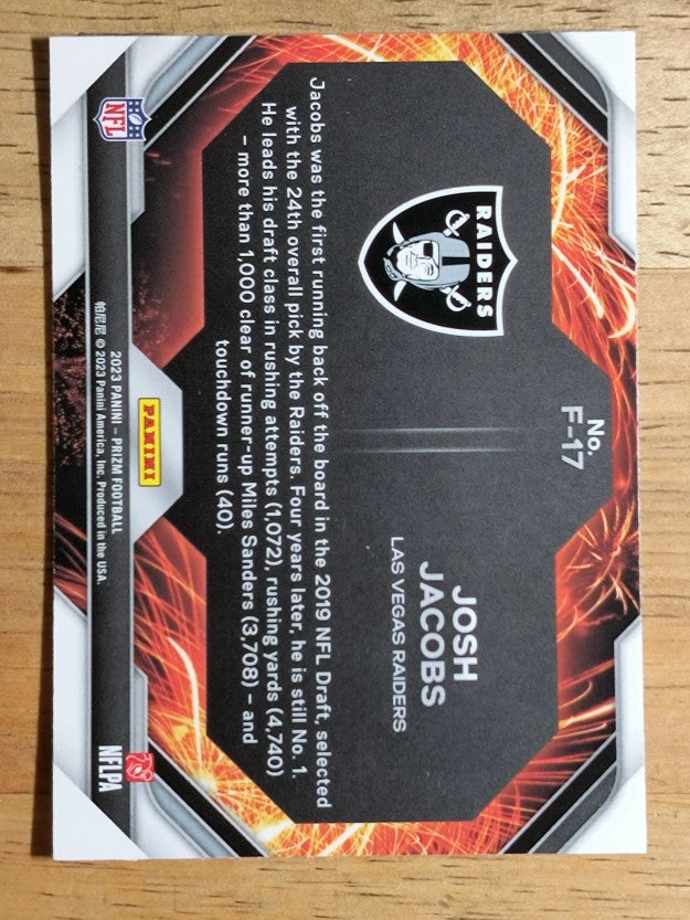 2023 Panini Prizm Fireworks #17 Josh Jacobs