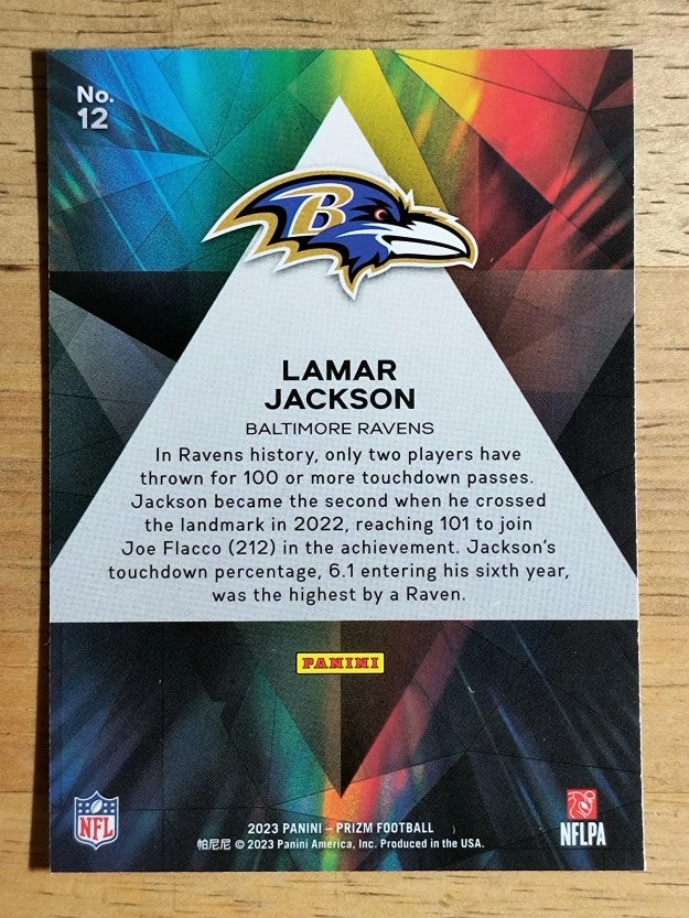 2023 Panini Prizm Prizmatic #12 Lamar Jackson