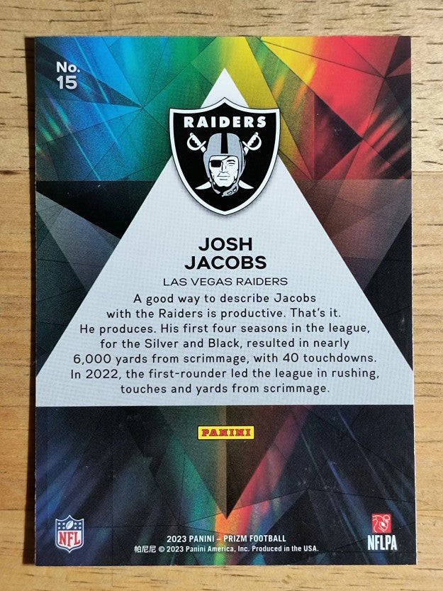 2023 Panini Prizm Prizmatic #15 Josh Jacobs