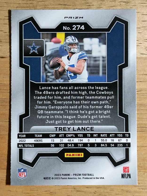 2023 Panini Prizm Prizms Green #274 Trey Lance
