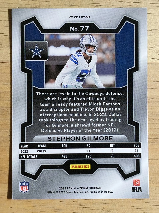 2023 Panini Prizm Prizms Green Wave #77 Stephon Gilmore