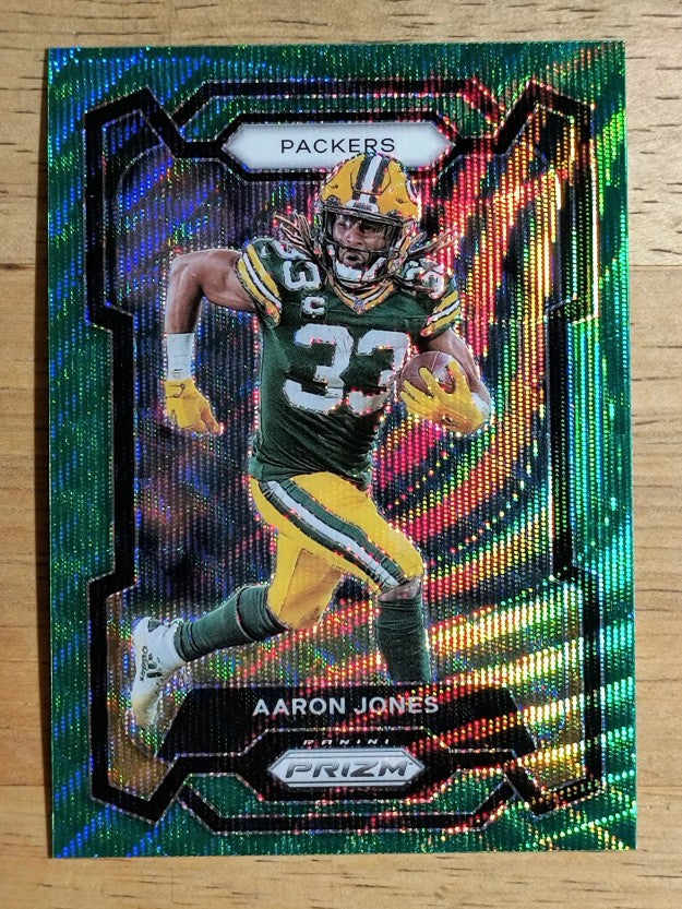 2023 Panini Prizm Prizms Green Wave #105 Aaron Jones