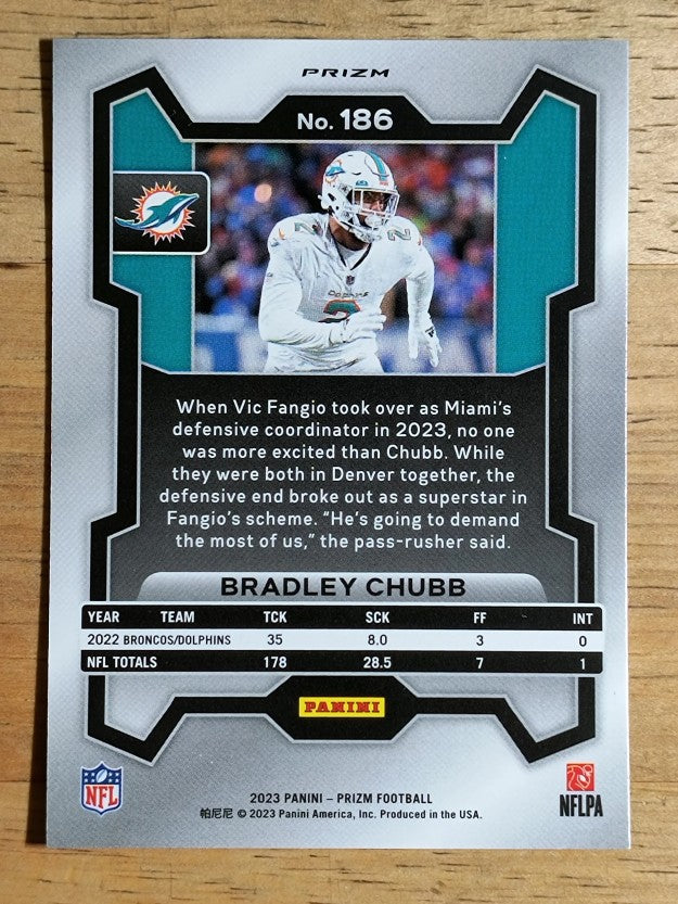 2023 Panini Prizm Prizms Green Wave #186 Bradley Chubb