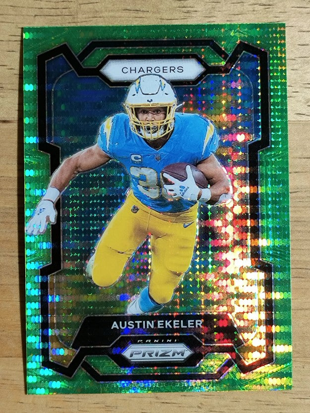 2023 Panini Prizm Prizms Neon Green Pulsar #153 Austin Ekeler