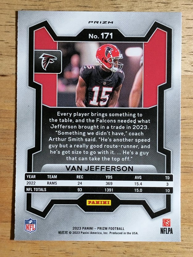 2023 Panini Prizm Prizms Neon Green Pulsar #171 Van Jefferson
