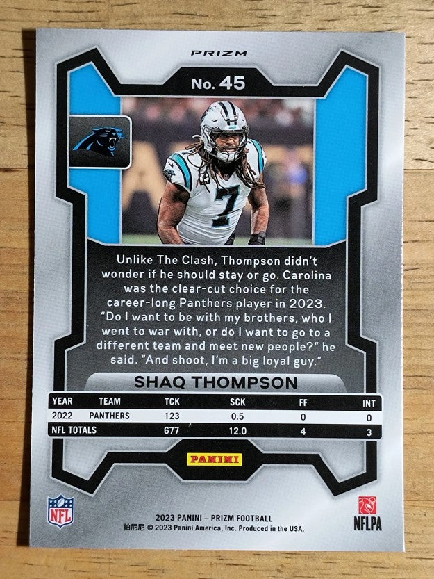 2023 Panini Prizm Prizms Orange Ice #45 Shaq Thompson