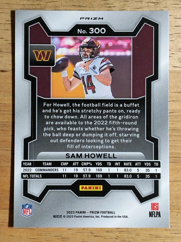 2023 Panini Prizm Prizms Orange Ice #300 Sam Howell