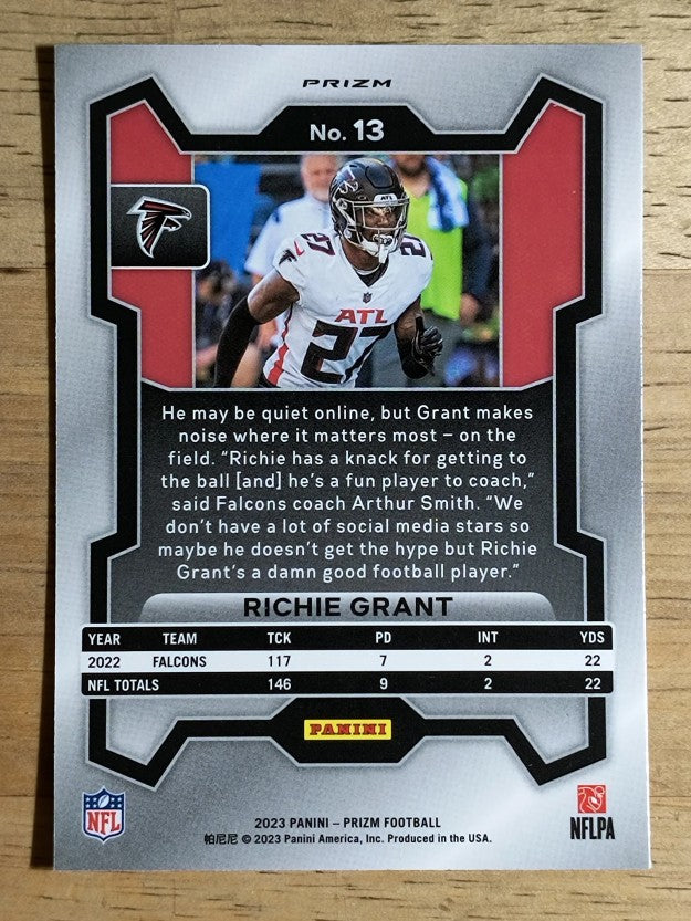 2023 Panini Prizm Prizms Orange Lazer #13 Richie Grant