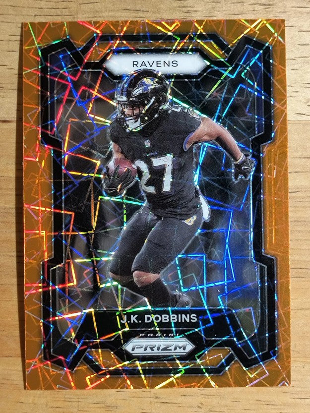 2023 Panini Prizm Prizms Orange Lazer #26 J.K. Dobbins