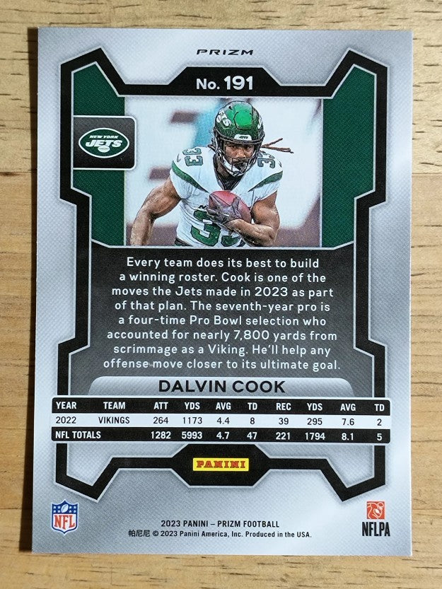 2023 Panini Prizm Prizms Orange Lazer #191 Dalvin Cook