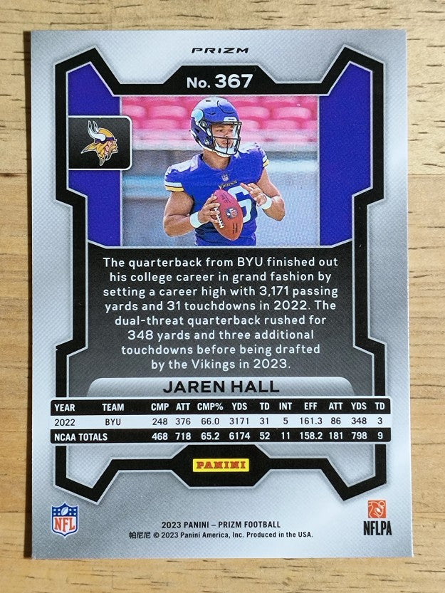 2023 Panini Prizm Prizms Orange Lazer #367 Jaren Hall