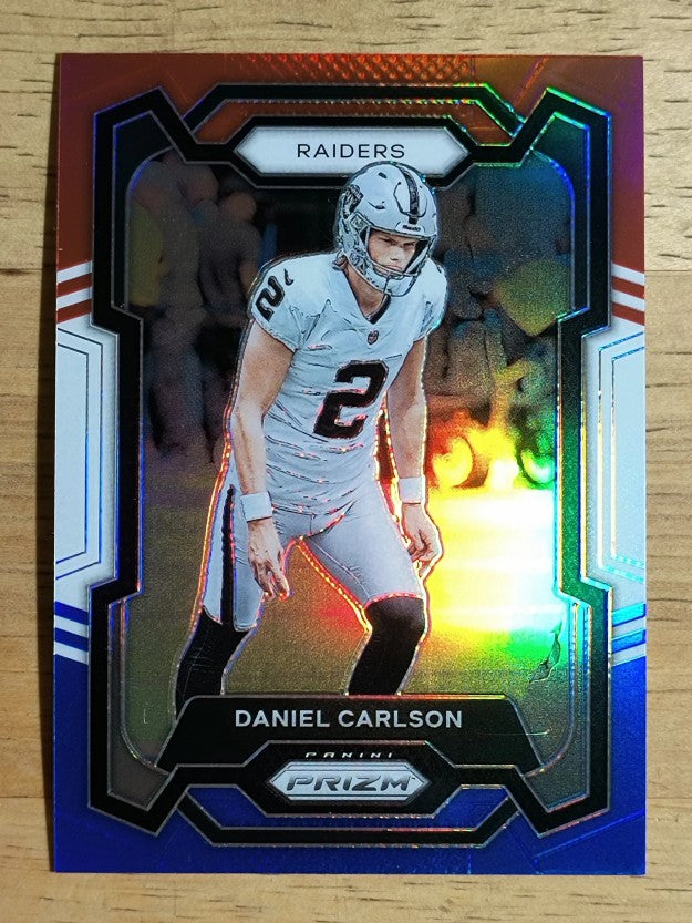 2023 Panini Prizm Prizms Red White and Blue #173 Daniel Carlson