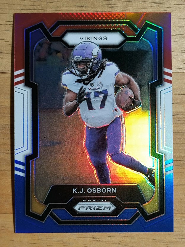 2023 Panini Prizm Prizms Red White and Blue #194 K.J. Osborn
