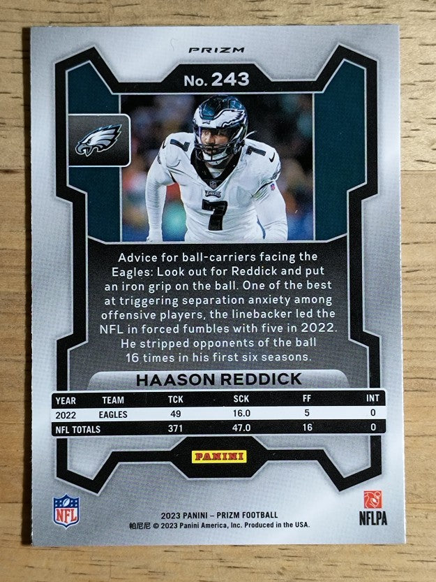 2023 Panini Prizm Prizms Red White and Blue #243 Haason Reddick