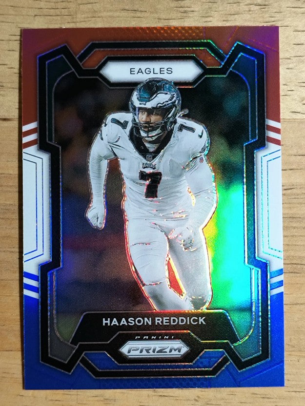 2023 Panini Prizm Prizms Red White and Blue #243 Haason Reddick