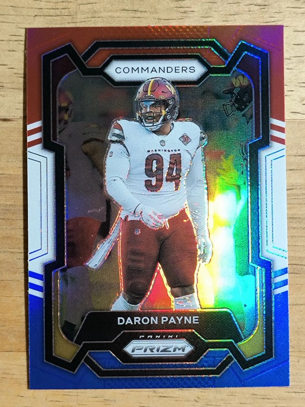 2023 Panini Prizm Prizms Red White and Blue #295 Daron Payne