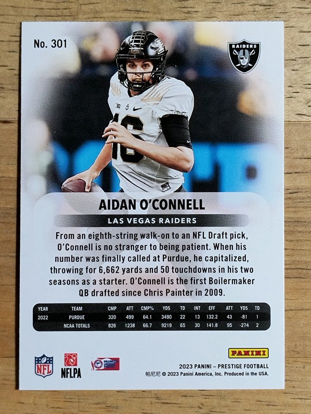 2023 Prestige #301 Aidan O'Connell RC