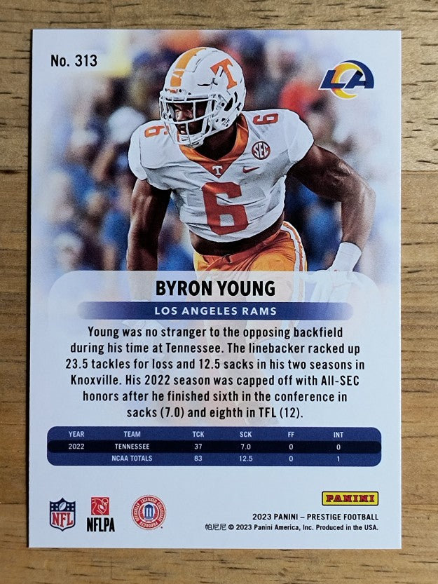 2023 Prestige #313 Byron Young (LB) RC