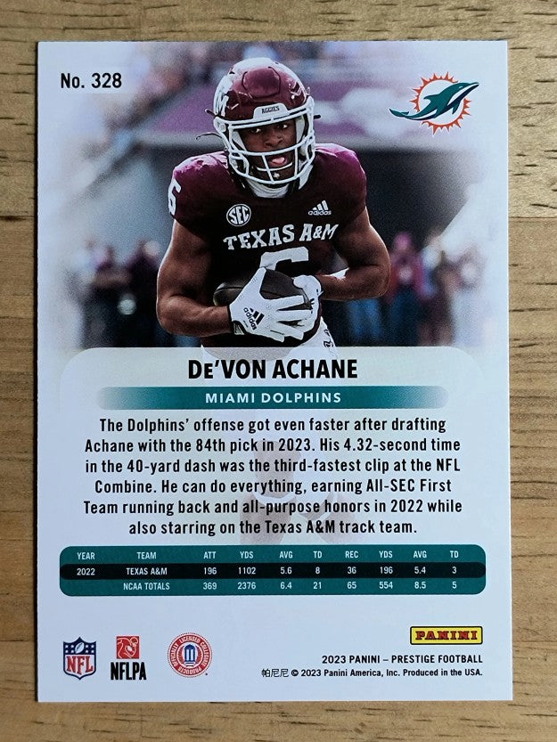 2023 Prestige #328 De'Von Achane RC