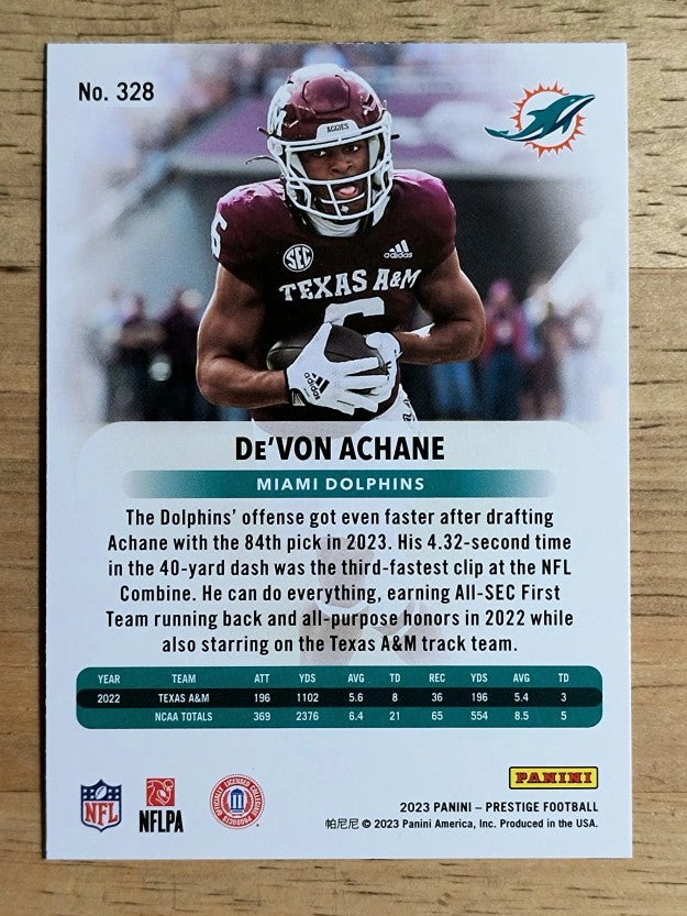 2023 Prestige #328 De'Von Achane RC