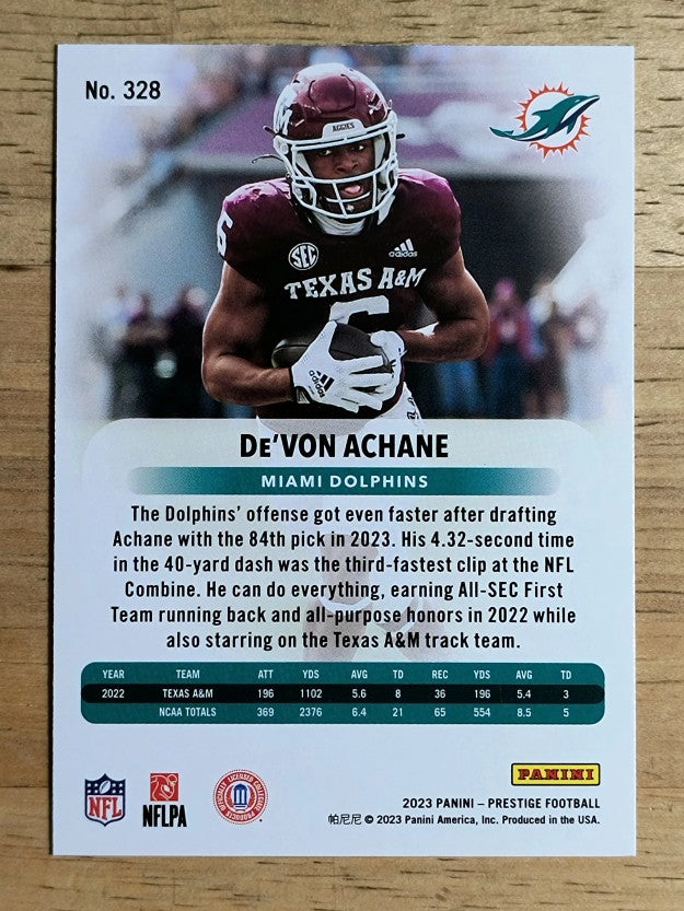 2023 Prestige #328 De'Von Achane RC