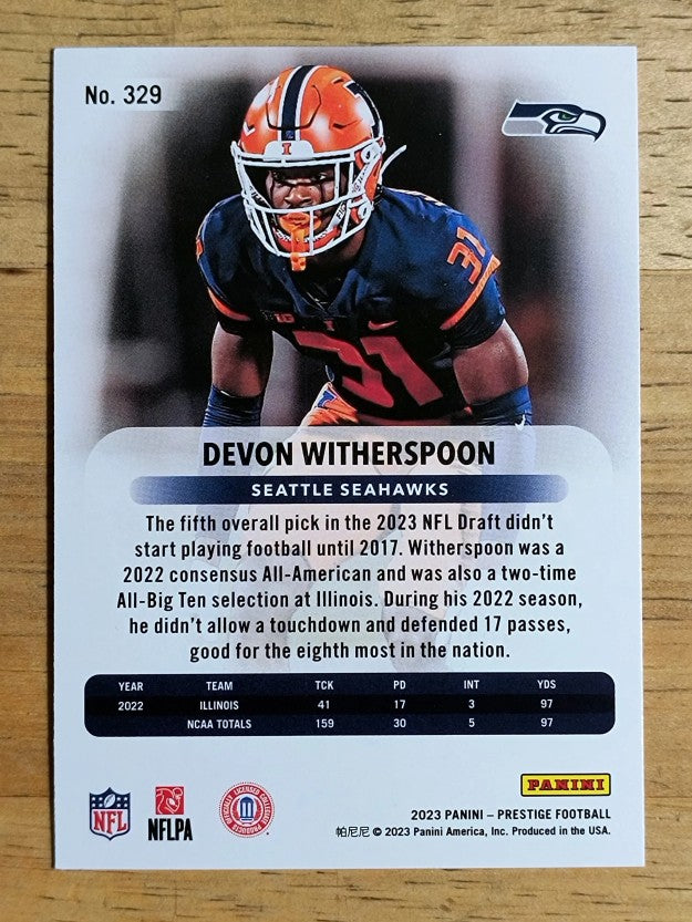 2023 Prestige #329 Devon Witherspoon RC