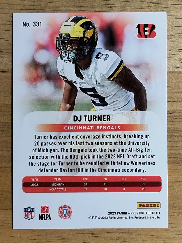 2023 Prestige #331 DJ Turner RC
